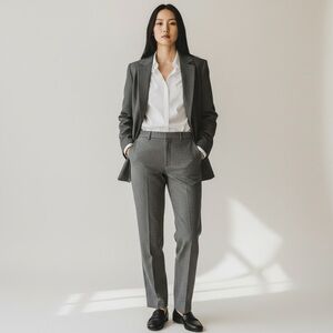 HUGO BOSS Gray Women's Wool Blend Pants